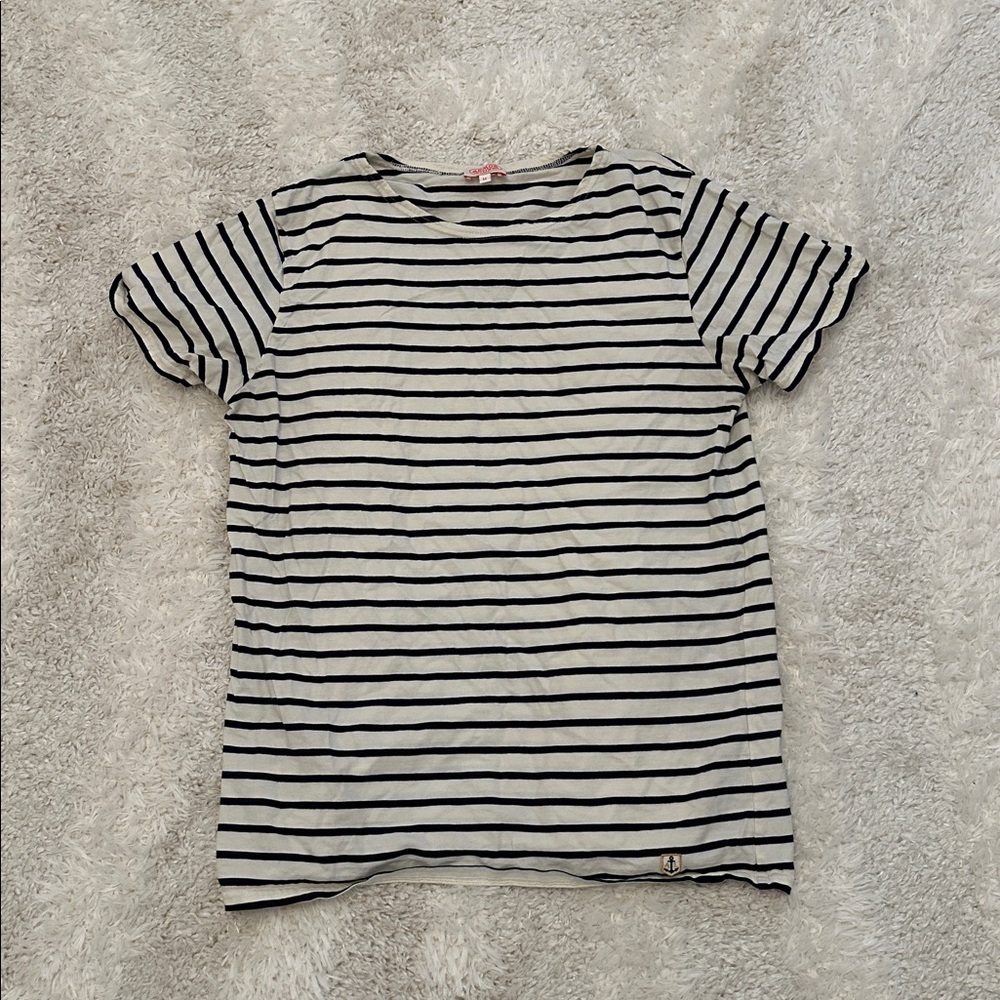 Armor Lux Navy and Cream Striped Tee